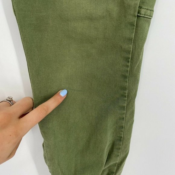 J. Crew Ankle Zip Skinny Jogger Pants Women's Size 0 Mid Rise Stretch Crop Green - Picture 9 of 12
